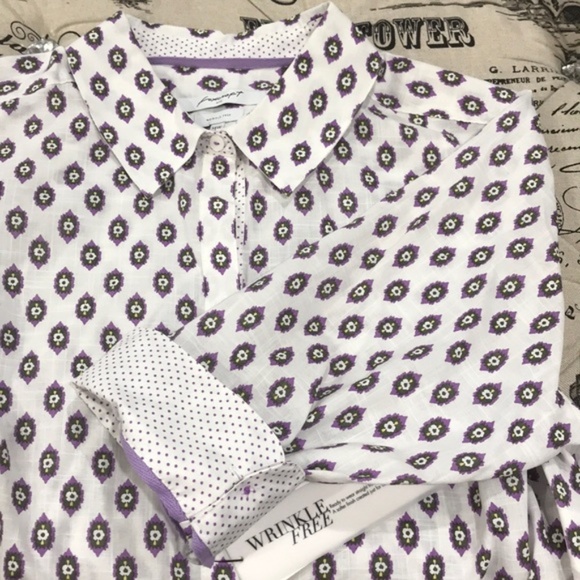 FOXCROFT Ava Ikat Print Shirt In Multi - Picture 3 of 7